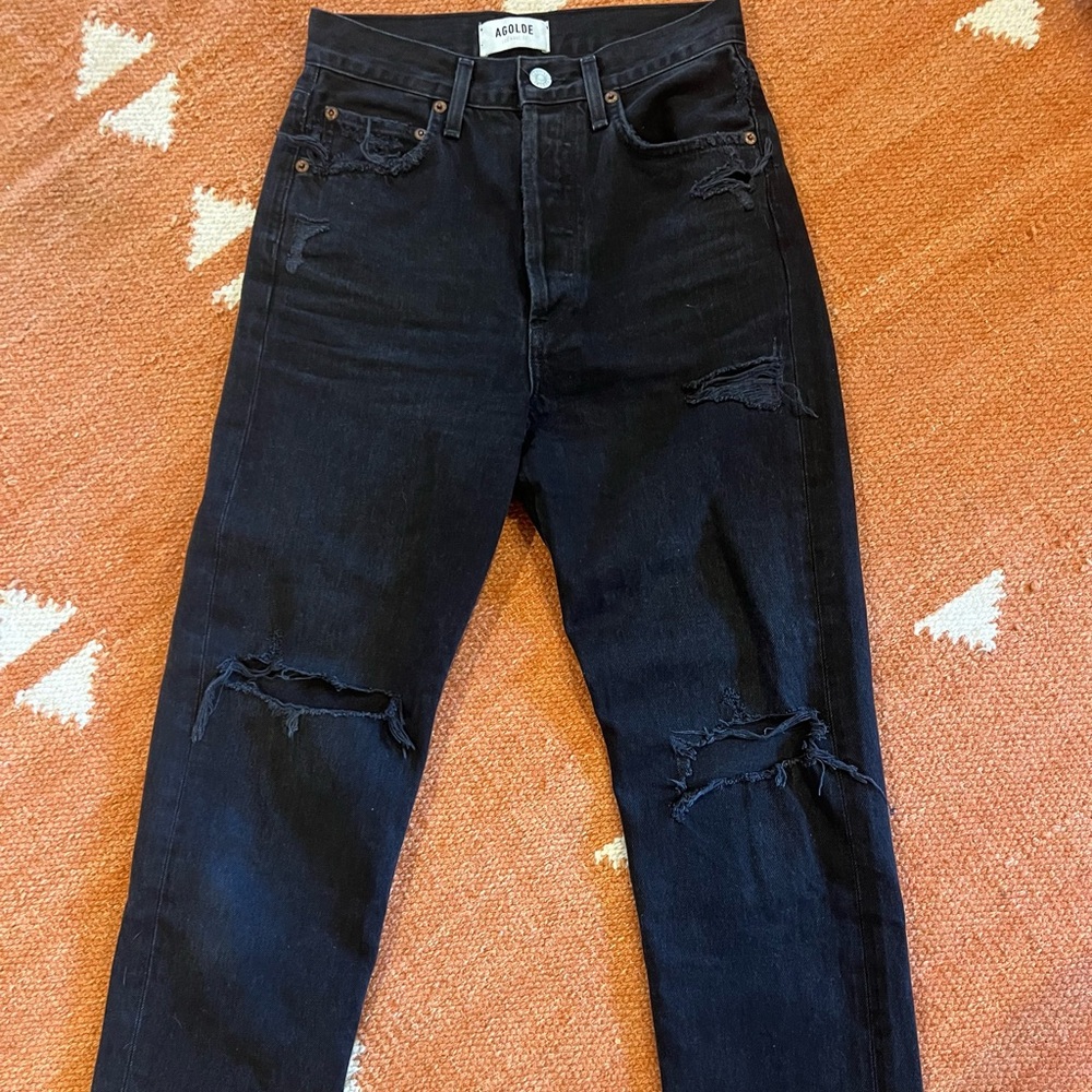 Agolde high rise loose distressed. Worn twice